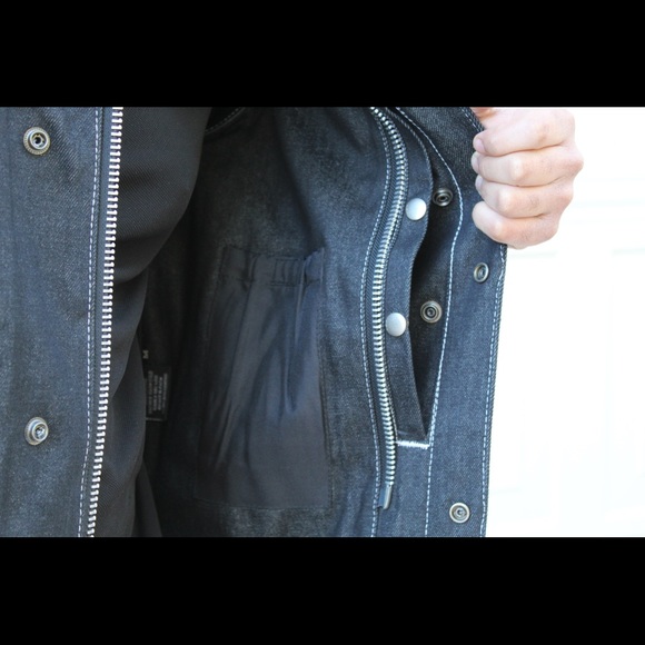 Men’s Motorcycle Leather And Denim Concealed Carry Vest - Picture 5 of 8